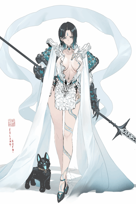 大触绘制《黑神话：悟空》角色性转图 冷酷大姐姐杨戬-第1张图片