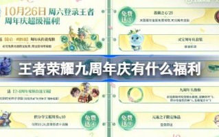王者荣耀九周年庆有什么福利 王者荣耀九周年庆福利内容介绍