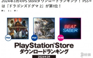 日本PS商店3月下载榜出炉：《龙之信条2》强势登顶！