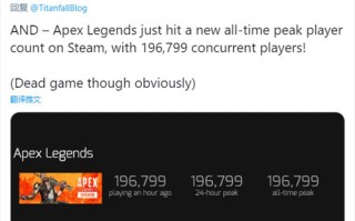《Apex：英雄》Steam同时在线人数创新高 接近20万