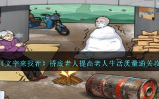 《文字来找茬》桥底老人提高老人生活质量通关攻略