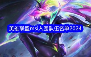 2024年英雄联盟msi入围战队名单