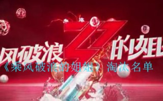 《乘风破浪的姐姐》淘汰名单