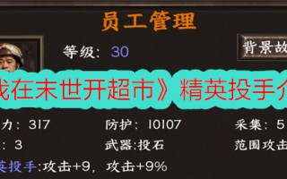 《我在末世开超市》精英投手介绍