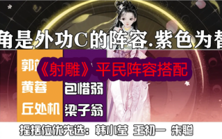 射雕中平民阵容的搭配