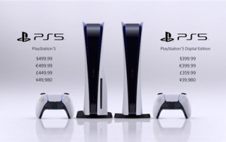 PS5售价正式公布：光驱版499刀数字版399刀